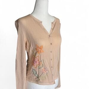 Coquette Y2K Style Sheer Mesh Cardigan with Embroidered Flowers